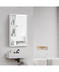 Bathroom Wall Mount Storage Cabinet Single Door with Height Adjustable Shelf