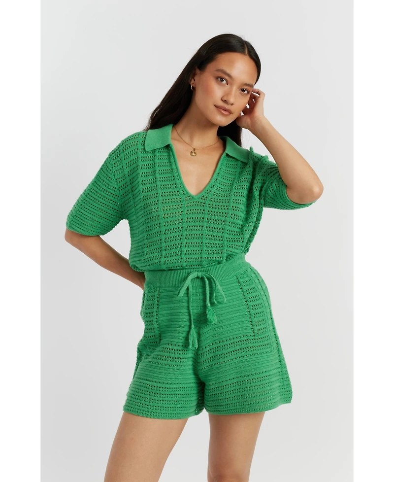 Chinti & Parker Women's Cotton Crochet Short