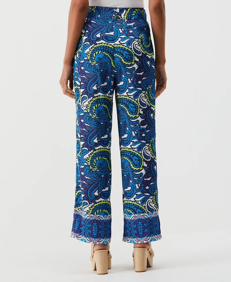Ella Rafaella Petite Paisley Print High Rise Wide Leg Pants