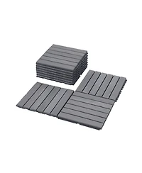 20-Piece Interlocking Deck Tiles - Light Gray Acacia
