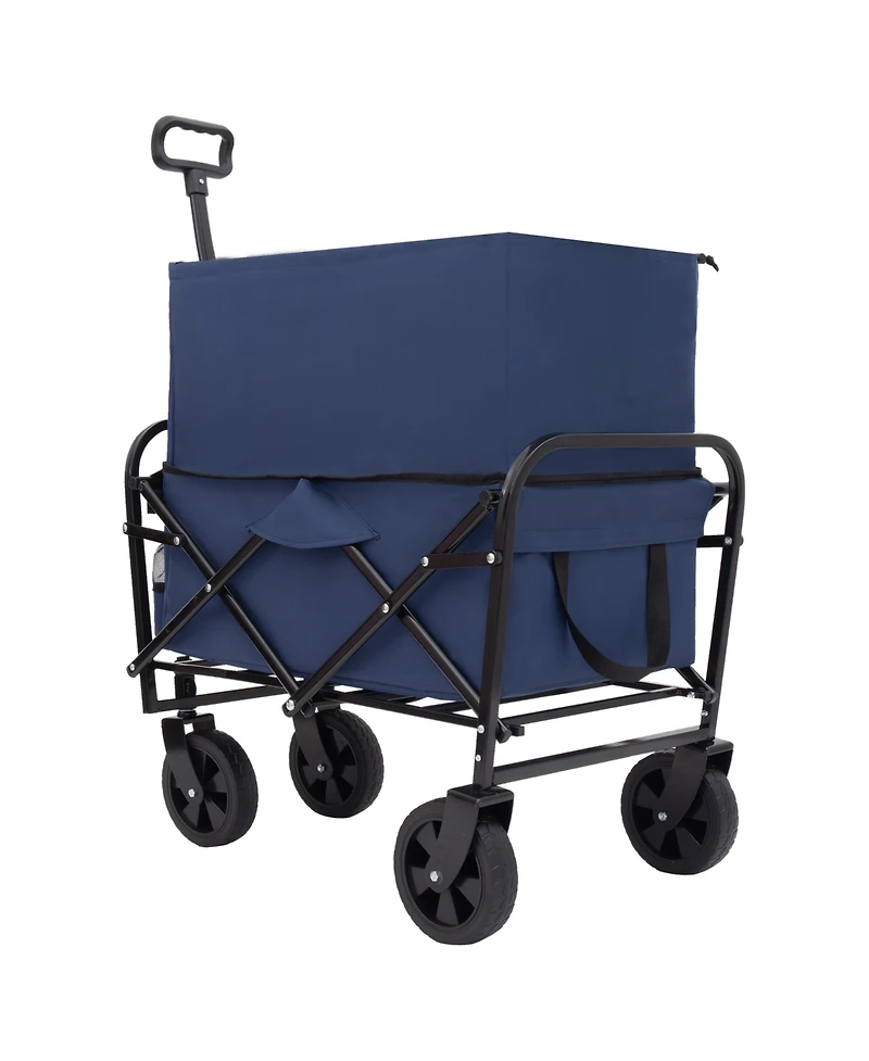 Collapsible Utility Wagon Cart - 225lb Capacity - Dark Blue