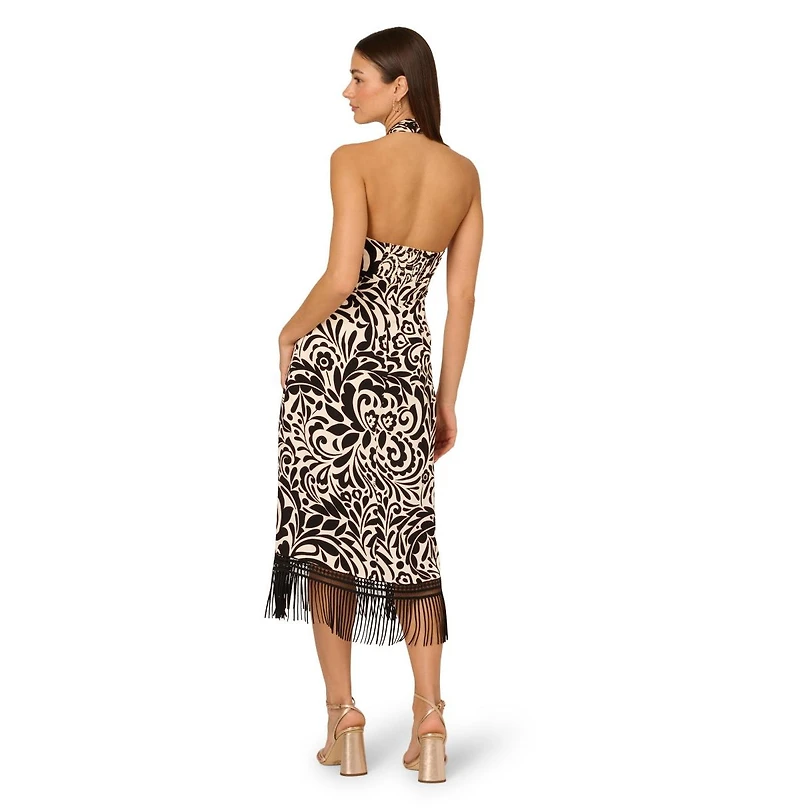 Adrianna Women's Sleeveless Halter Midi Dress