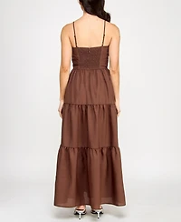 Trixxi Juniors' Tiered Keyhole Fit & Flare Dress