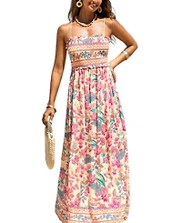 Cupshe Women's Papaya Punch Floral Maxi Beach Dress