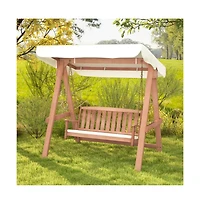 Outdoor 2-Seat Swing Bench w/ith A Frame and Sturdy Metal Hanging Chainsx