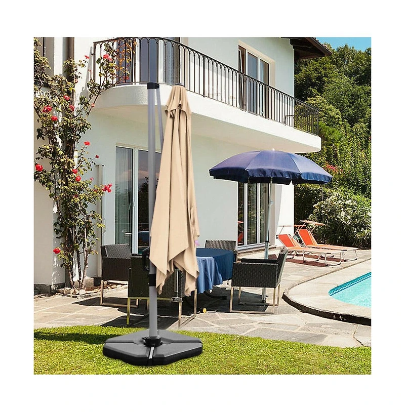4 Pieces 195 lbs Patio Cantilever Offset Umbrella Base Weight Sand