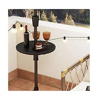 20 Inches Outdoor Adjustable Umbrella Table with 1.5 Inches Umbrella Hole