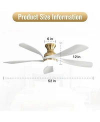 Sofucor 52" Modern Smart Ceiling Fan with 5 Solid Wood Blades