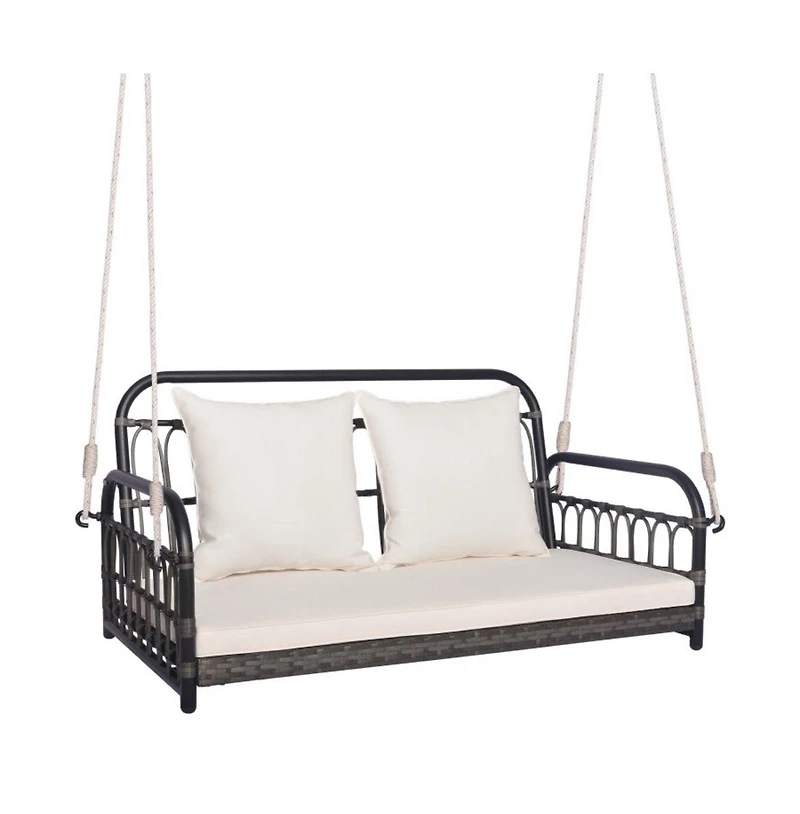 2-Person Outdoor Hanging Chair with Ropes