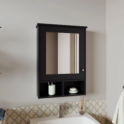 Anamoose Medicine Cabinet with 5 Shelves, 1 Door, and 1 Mirror