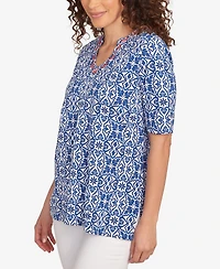 Ruby Rd. Petite Pacific Medallions Embellished Knit Top