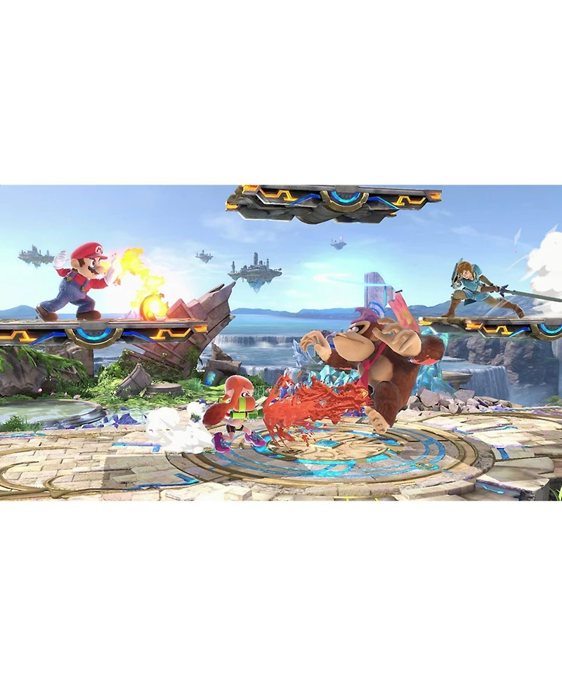 Nintendo Switch White Oled Console with Super Smash Bros: Ultimate, Nso 12 Month Family Membership, MightySkins Console and Controller Skin Voucher