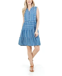 Fever Women's V-Neck Sleeveless Tiered Dress