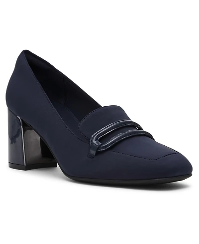 Anne Klein Women's Toni Stretch Block Heel Tailored Pumps