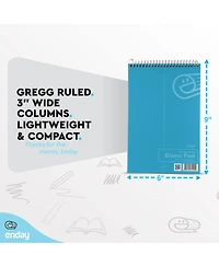 Enday Steno Pads Spiral 6 x 9 inches, Gregg Rule White Paper, 80 Sheets Steno Notebook for writing in Pink, Purple, Green, Blue, Red, Grey, Color May
