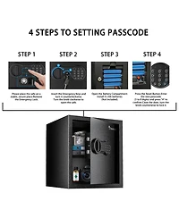 Bonsaii Security Safe Box with Money Bag, 1.28 Cubic Feet Large Document Safe Box for Home, Digital Keypad Lock, Removable Shelf for Money, Medicine,