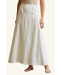 Crescent Women's Wionna Faux Wrap Linen Maxi Skirt