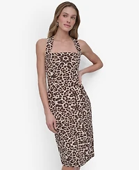 Dkny Women's Crepe Sleeveless Criss-Cross Back Midi Dress