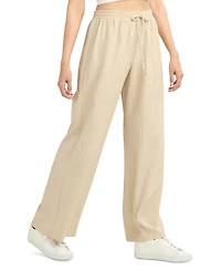 Bcx Juniors' Striped Drawstring-Waist Wide-Leg Pants