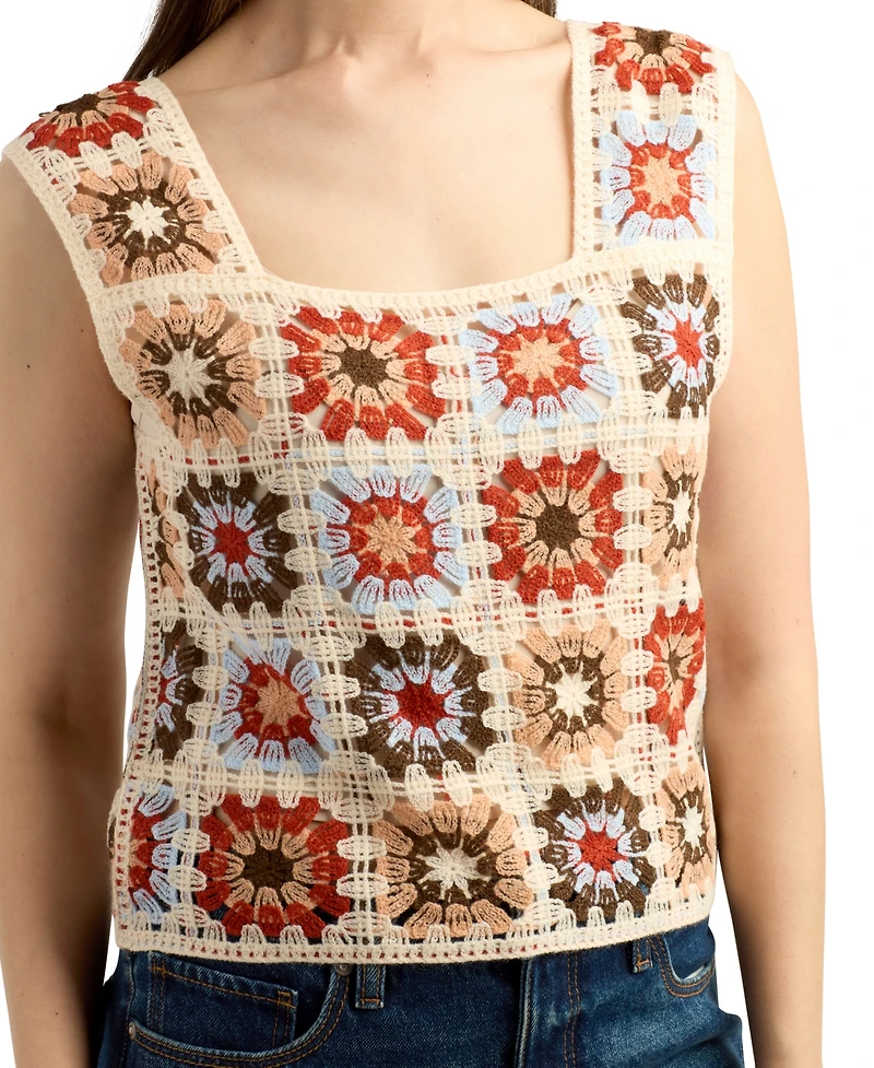 Bcx Juniors' Patchwork Square Crochet Tank