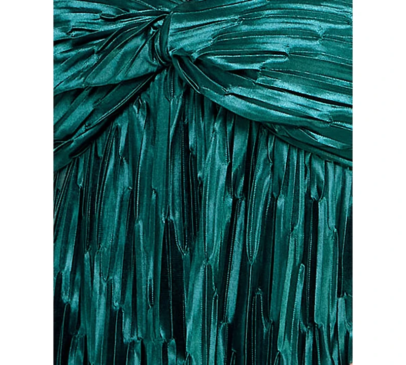 Seni & Cade Juniors' Printed Pleated Mesh A-Line Dress