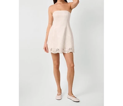 WeWoreWhat Women's Strapless Peplum Mini Dress