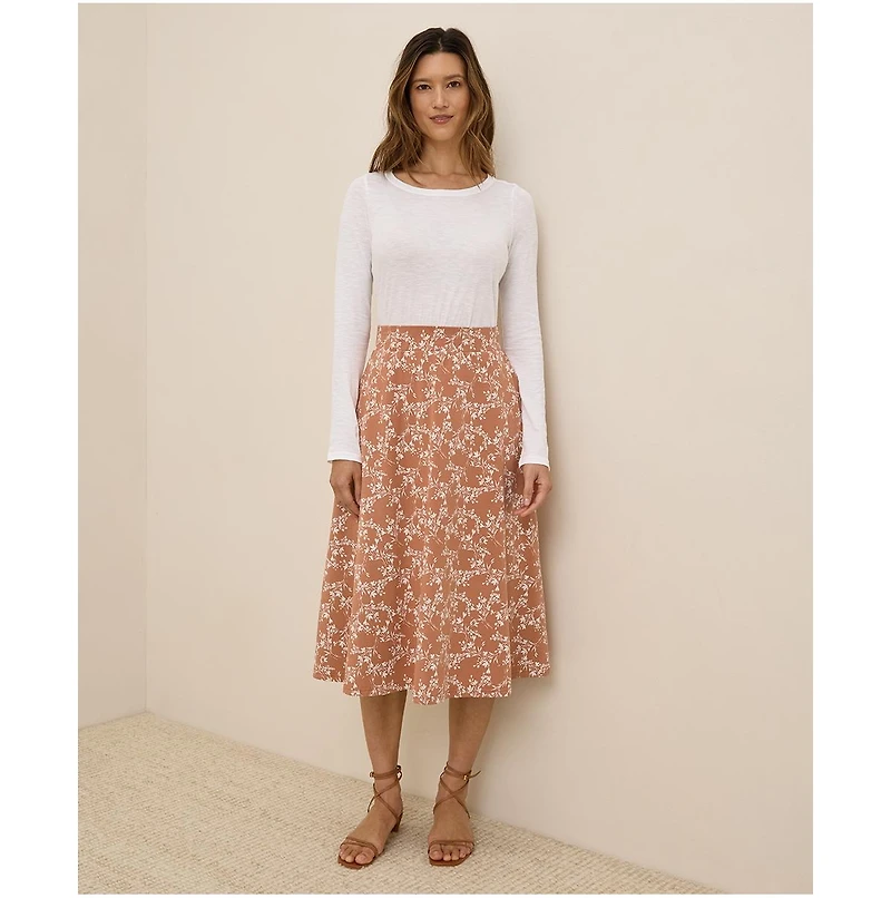 Pact Women's Organic Cotton Fit & Flare Midi Skirt