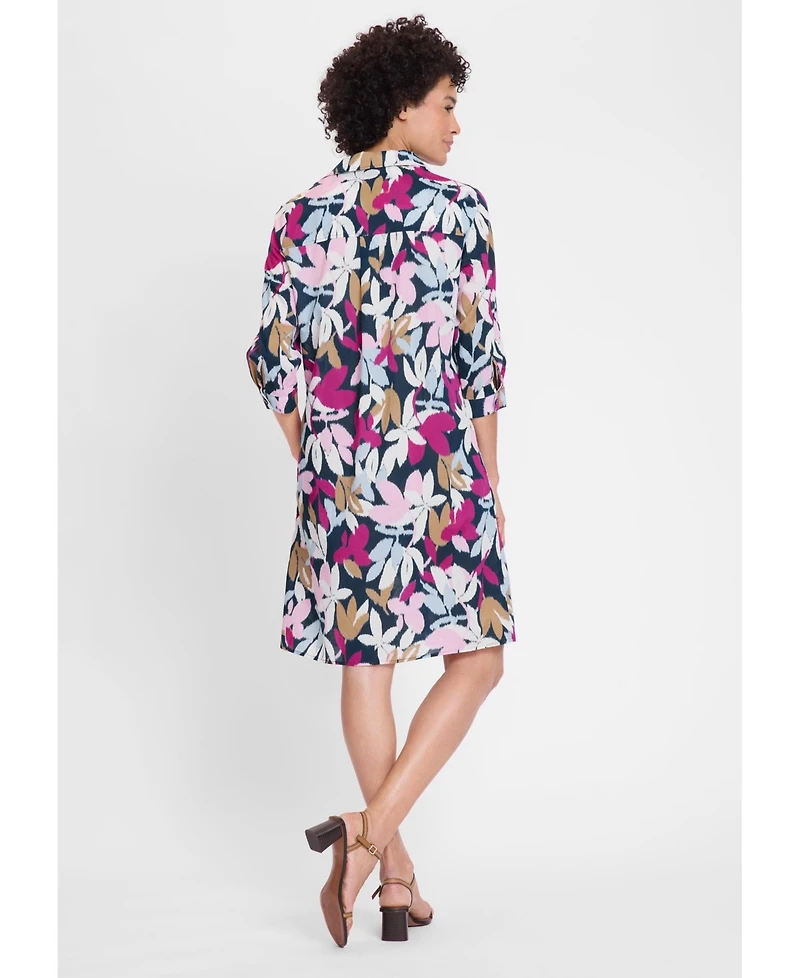 Olsen Women's Leaf Print Shirt Dress