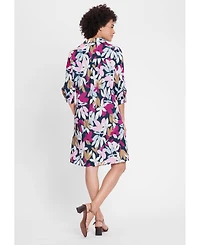 Olsen Women's Leaf Print Shirt Dress