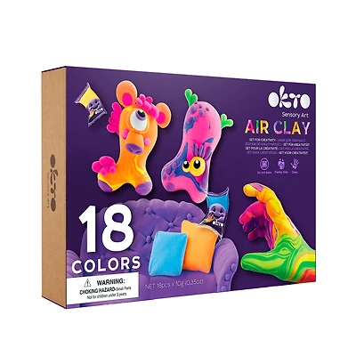 Okto Air Clay Set for Creativity – 18 Colors
