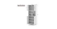 Tall Bathroom Cabinet Large Floor Storage Cabinet with Acrylic Doors and 3 Cubes