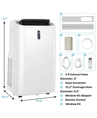 14000 Btu(Ashrae) Portable Air Conditioner with App and WiFi Control