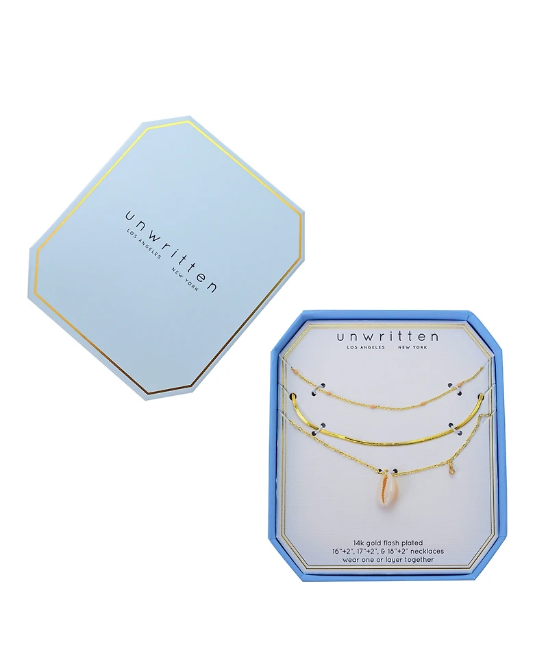 Unwritten Seashell Pendant Layered Necklace Set
