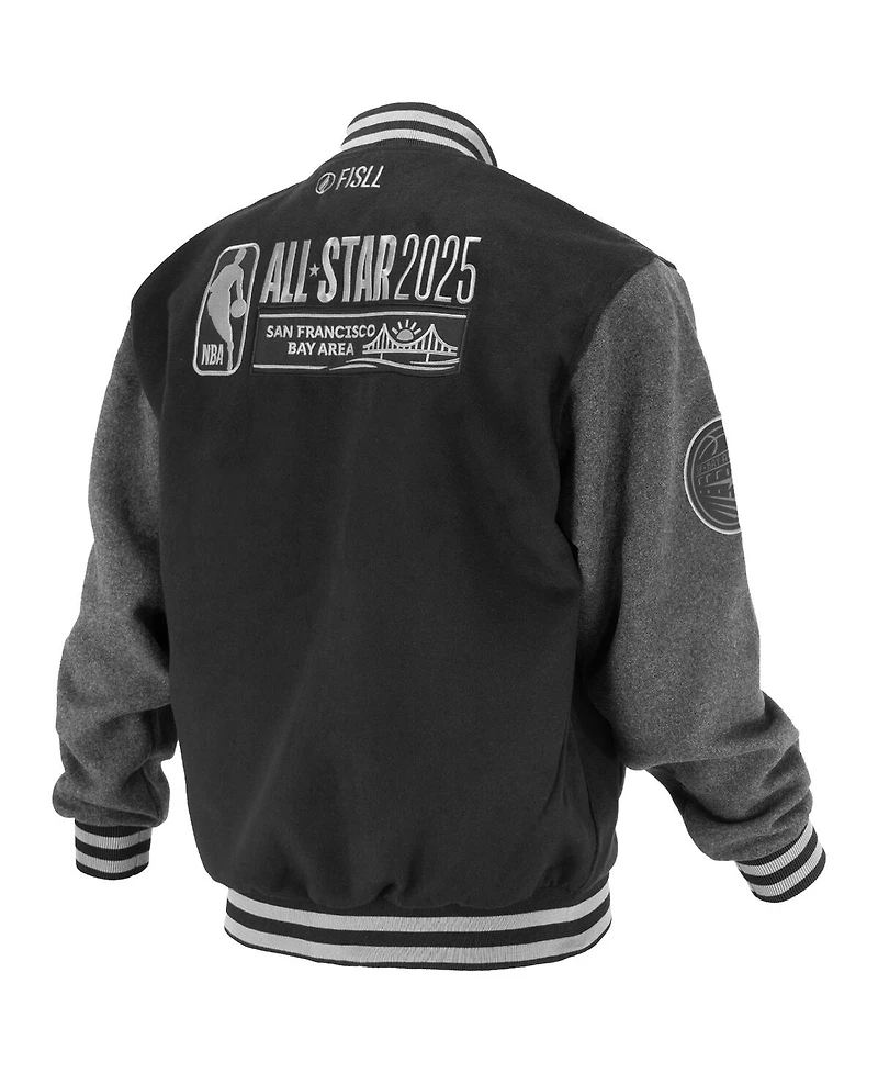 Fisll Men's and Women's Black 2025 All-Star Game Full-Snap Varsity Jacket