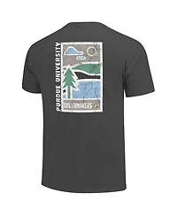 Image One Men's Graphite Purdue Boilermakers Comfort Colors Minimal Vista Distressed Graphics T-Shirt