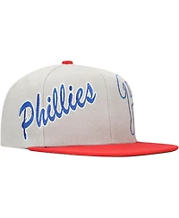 Mitchell & Ness Men's Gray Philadelphia Phillies Knock Out Panel Snapback Hat