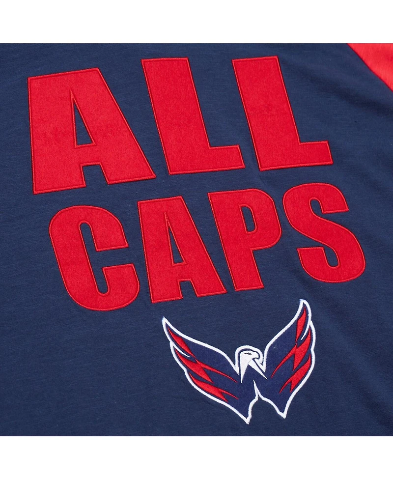 Mitchell & Ness Men's Navy/Red Washington Capitals Legendary Slub Raglan Long Sleeve T-Shirt