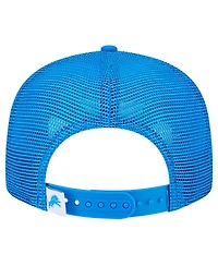 New Era Big Boys and Girls Blue Detroit Lions Main Trucker Snapback Hat