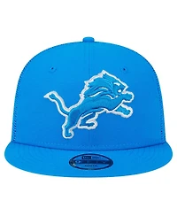 New Era Big Boys and Girls Blue Detroit Lions Main Trucker Snapback Hat