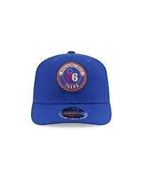 New Era Men's Blue Philadelphia 76ers Victory Grove Circle Patch 9SEVENTY Adjustable Hat