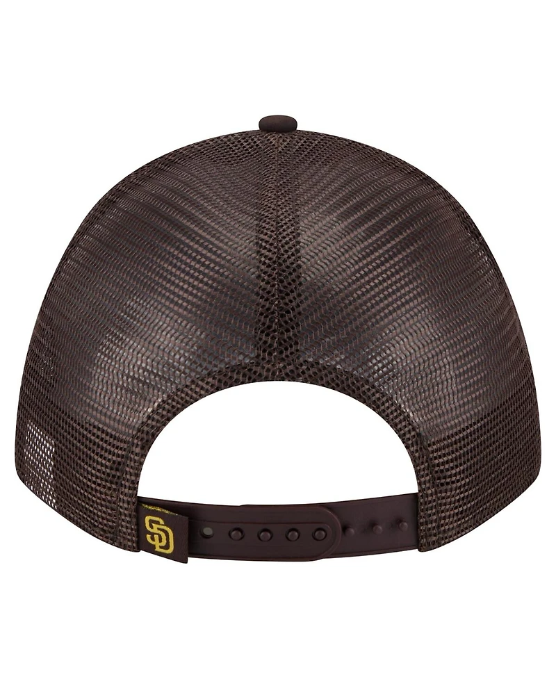 New Era Men's Dark Brown San Diego Padres Minimalist 9FORTY A-Frame Adjustable Hat
