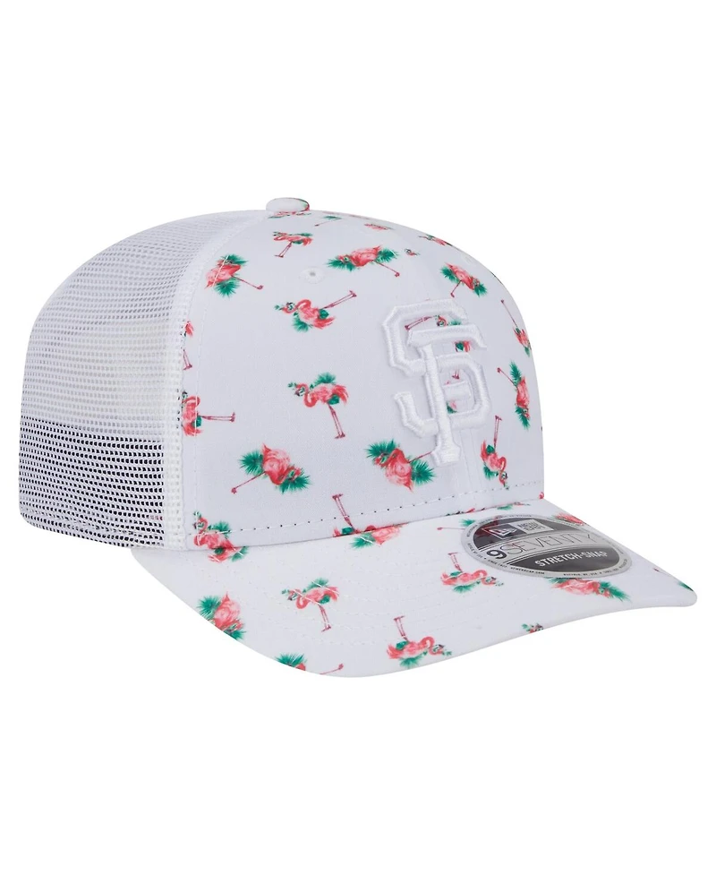 New Era Men's White San Francisco Giants Flamingo Mesh Back 9SEVENTY Stretch-Snap Hat