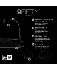 New Era Men's White/Green New York Jets Striped A-Frame 9FIFTY Adjustable Trucker Snapback Hat