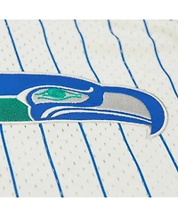Mitchell & Ness Men's Cream Seattle Seahawks Vintage Logo Final Seconds Full-Button Mesh Top