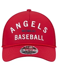 New Era Men's Red Los Angeles Angels Minimalist 9FORTY A-Frame Adjustable Hat