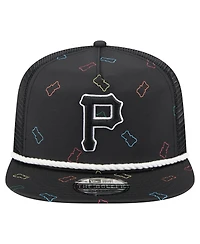New Era Men's Black Pittsburgh Pirates Gummy Golfer Trucker Adjustable Hat