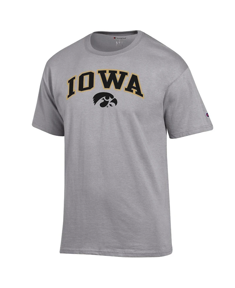 Champion Men's Heather Gray Iowa Hawkeyes Arch Over Logo T-Shirt