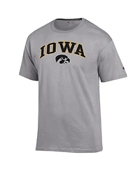 Champion Men's Heather Gray Iowa Hawkeyes Arch Over Logo T-Shirt