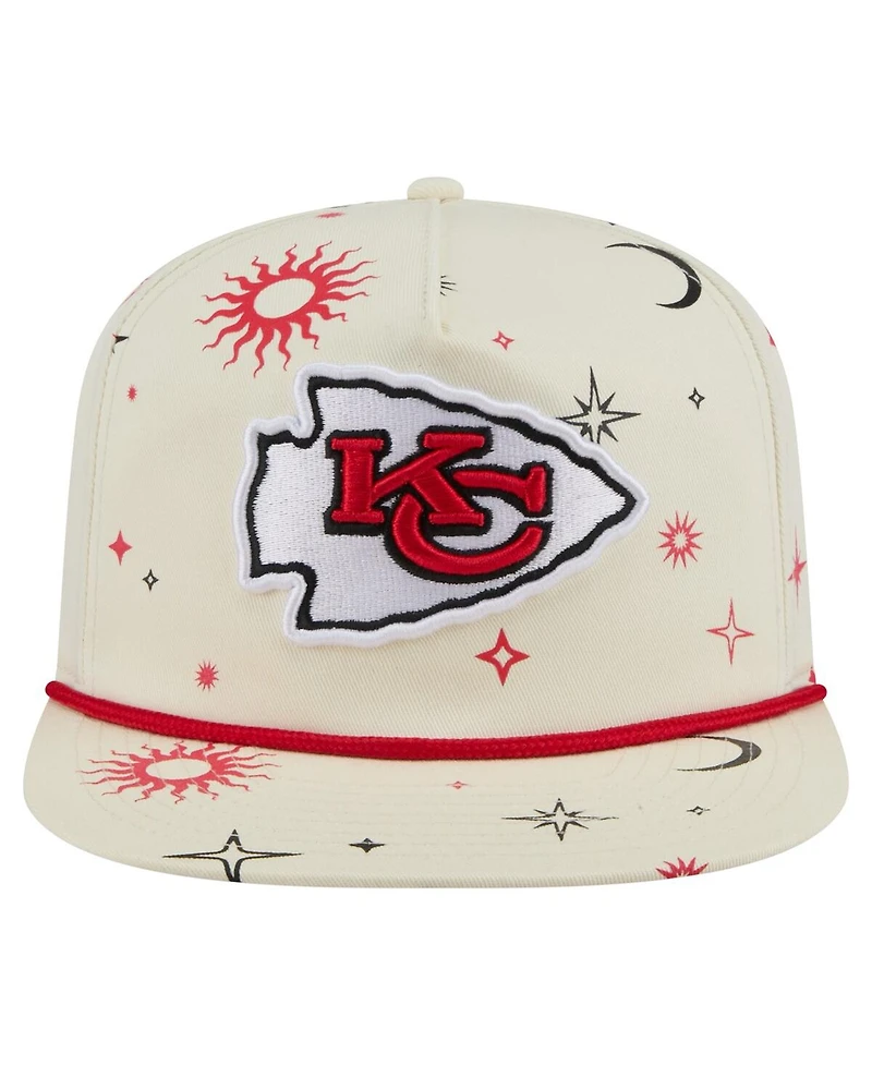 New Era Men's Cream Kansas City Chiefs Celestial Golfer Adjustable Hat