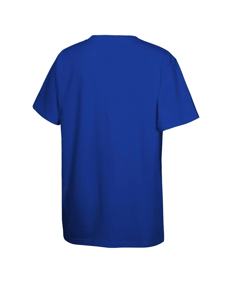 Mitchell & Ness Big Boys and Girls Blue New York Knicks 2025 Nba Playoffs Retro Monumental T-Shirt